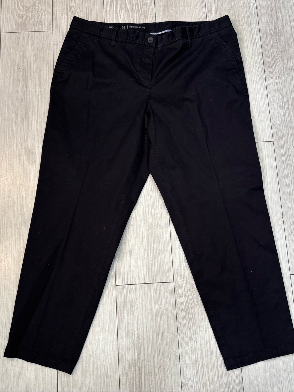 Talbots Relaxed Chino Black Straight Leg Women's Pants 16